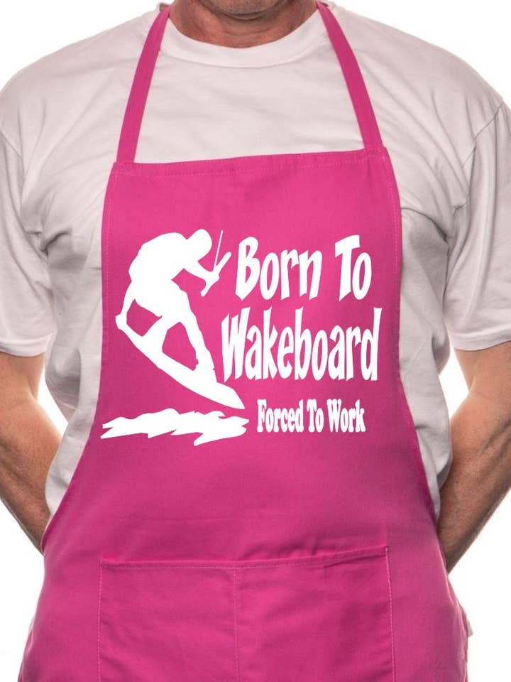 Tablier de cuisine pour barbecue Born To Wakeboard Waterski pour la vente par Print4U