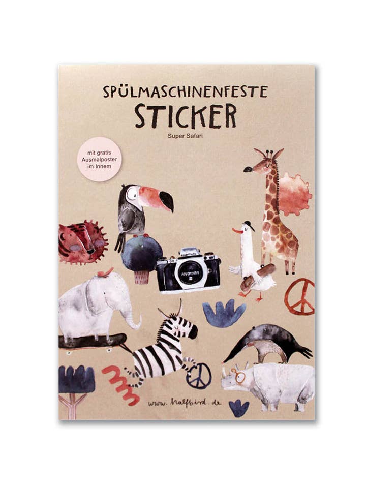 Super Safari vaatwasbestendige stickers voor wholesale door Halfbird