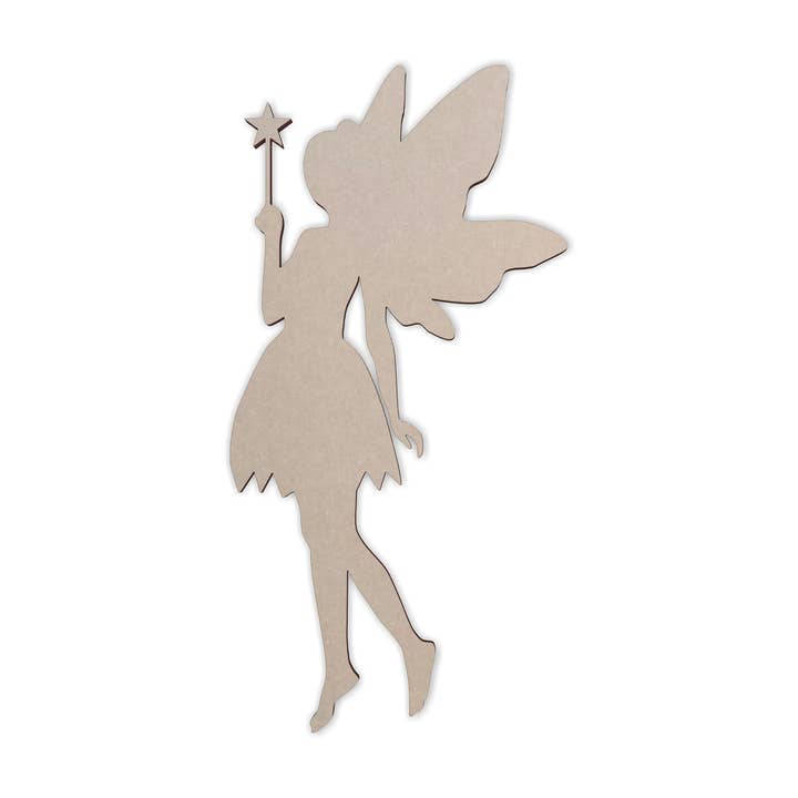 Fee aus Holz mit Zauberstab — Holzausschnitt, Wandkunst für den Großhandel von Jess and Jessica