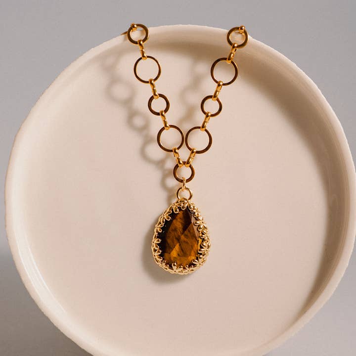 PHOEBE´S - Wholesale Pendant/Charm Necklace - Collar de acero inoxidable con piedra natural11