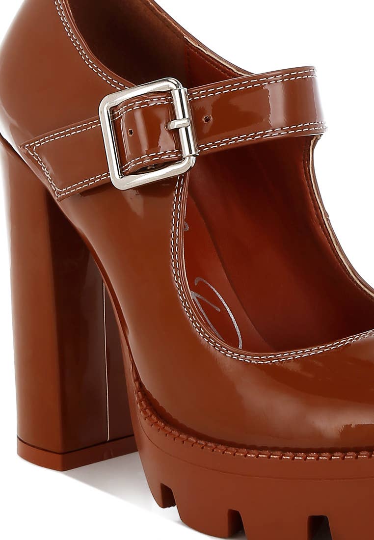 Rag Company – wholesale Platform heels – Women’s – MILLENIAL BUG Patent High Heeled Mary Jane Shoes7