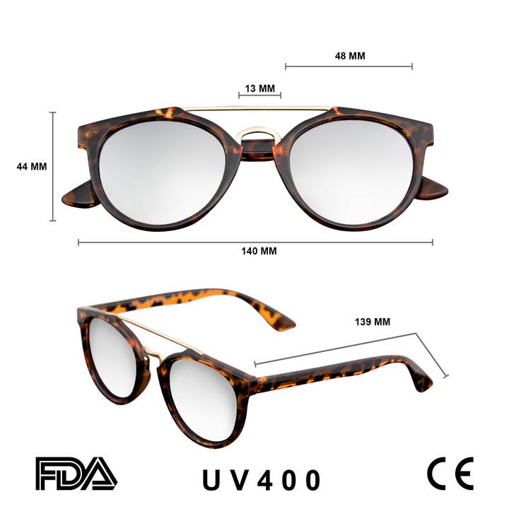 Emblem Eyewear - Wholesale Sunglasses – Unisex - Premium Horn Rimmed Vintage Crossbar Sunglasses Flash3