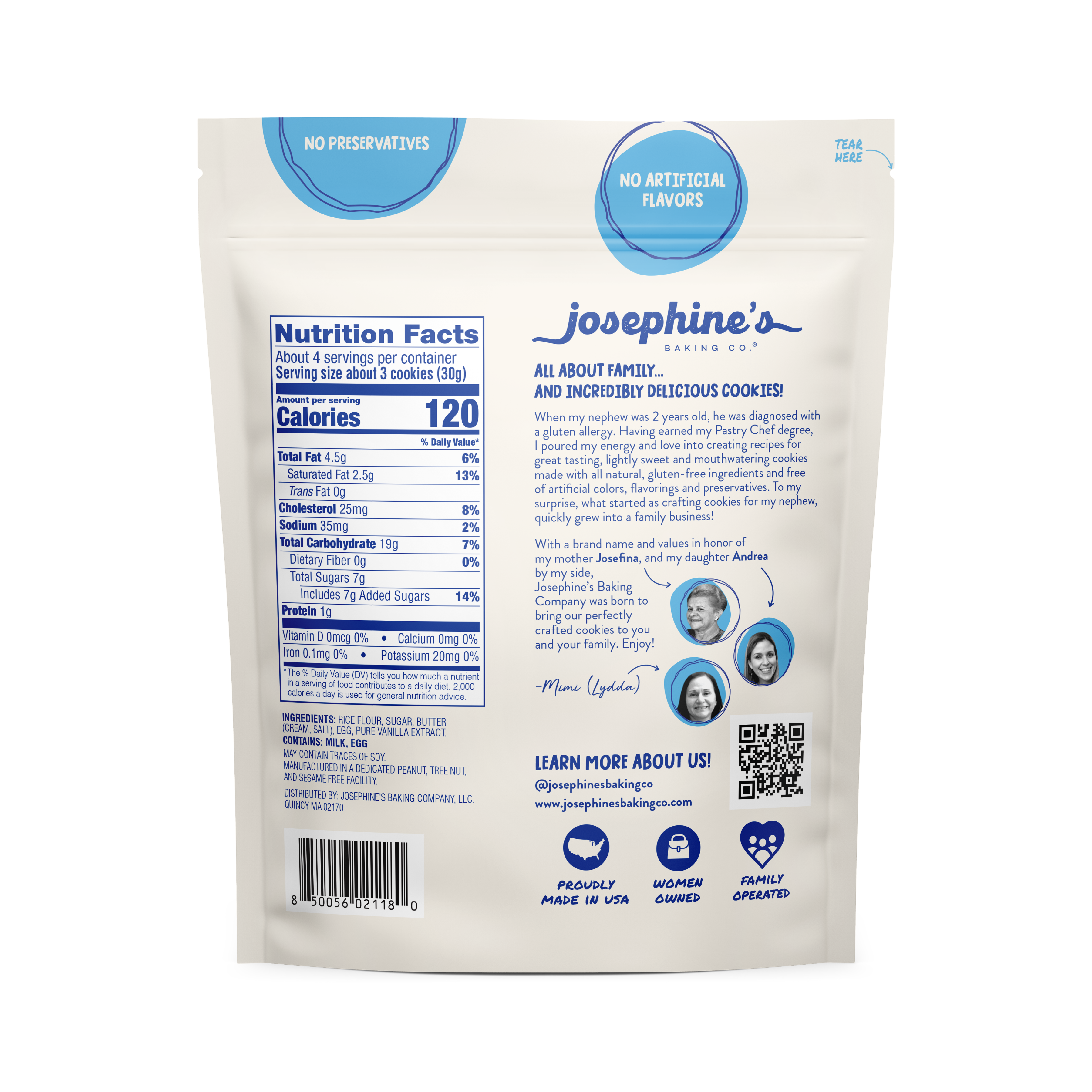 Josephine's Baking Co. - Wholesale Cookie - Vanilla Gluten-Free Crispy Cookies| Premium GF Snack | 4.5oz1
