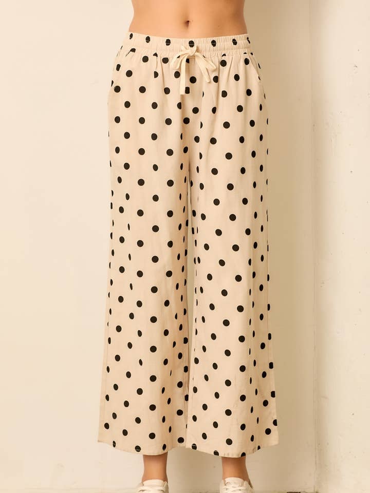 POLKADOT ELASTIC WAIST PANT for wholesale by Polagram by Wellmade USA