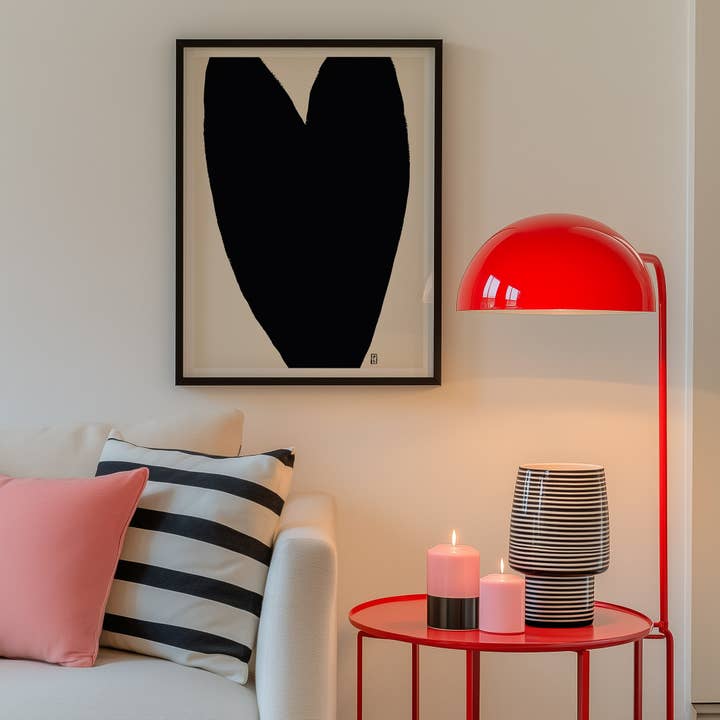 Black Heart Giclée Fine Art Print for wholesale by Pascale Berkowitz Studio Art