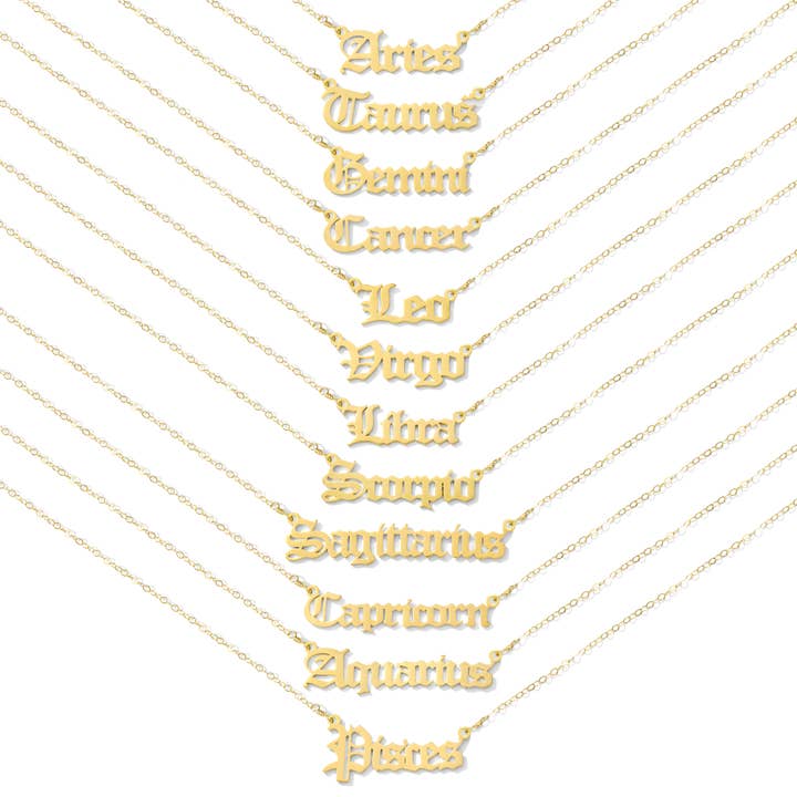 COLAR DE ESCRITA DO ZODÍACO por atacado de teal market