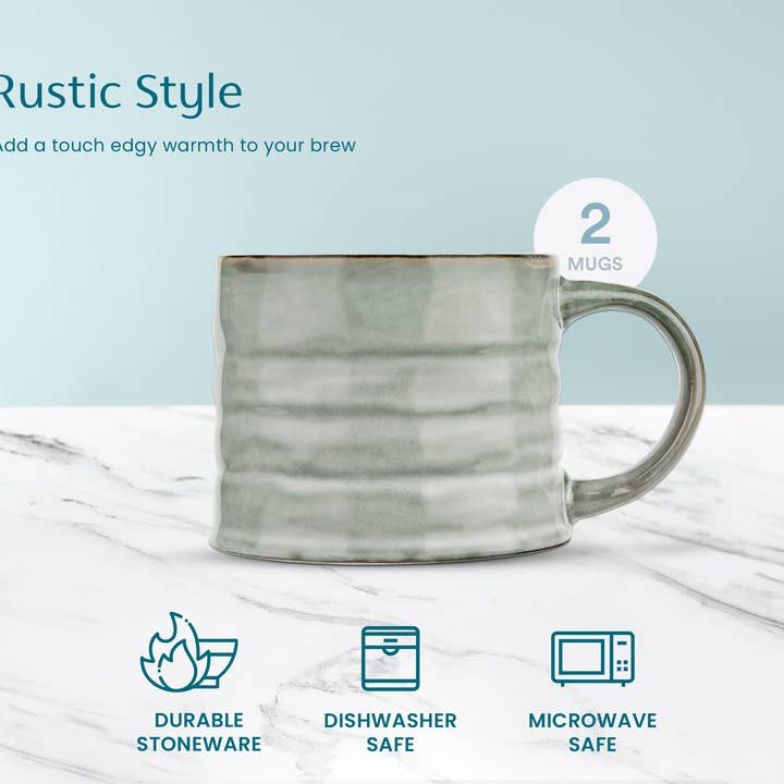 Kook - Wholesale Coffee Mug - Kook Java Coffee Mugs, Stoneware, 15 oz, Set of 28