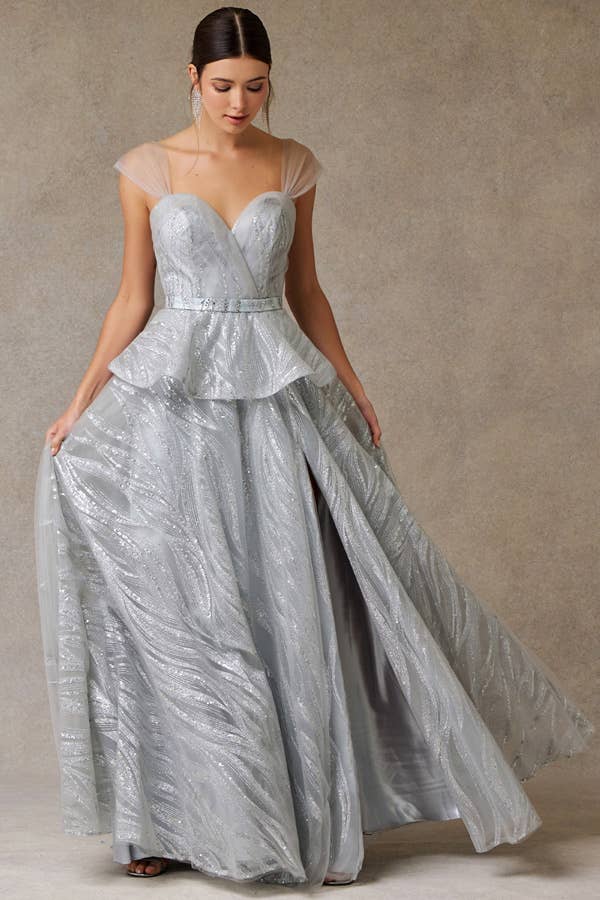 Argent Robe Maman à Encolure Cœur Épaules Dénudées en vente sur Faire1