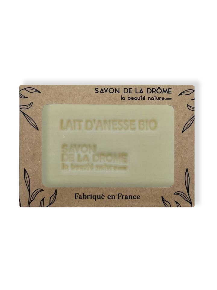 Sapone al Latte d'Asina Bio confezione 100 gr per la vendita all'ingrosso da parte di La Savonnerie de la Drôme