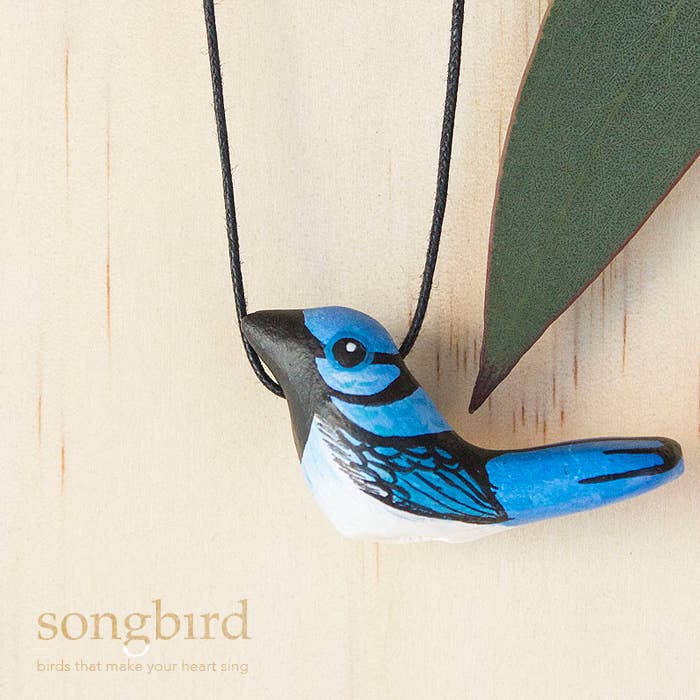 Superb Fairy Wren Whistle Necklace for wholesale by Songbird