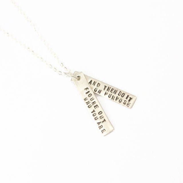 Chocolate and Steel - Wholesale Pendant/Charm Necklace - Figure out who you are and do it on purpose -Dolly Parton Quote Necklace0