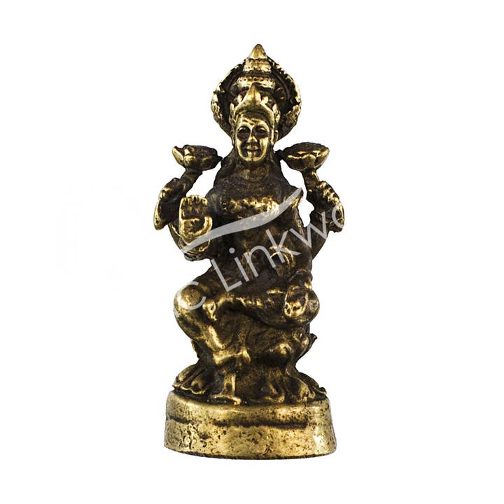 Oceanic Linkways Inc - Wholesale Decorative Figurine - (PC)FIGURINE - MINI BRASS LAKSHMI 1 3/8"0