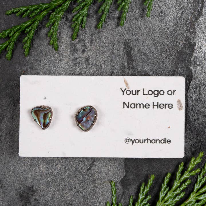 Individuell bedruckte Wildblumensamen-Displaykarten für Ohrstecker 7,5 cm x 3 cm für den Großhandel von Fernery Designs