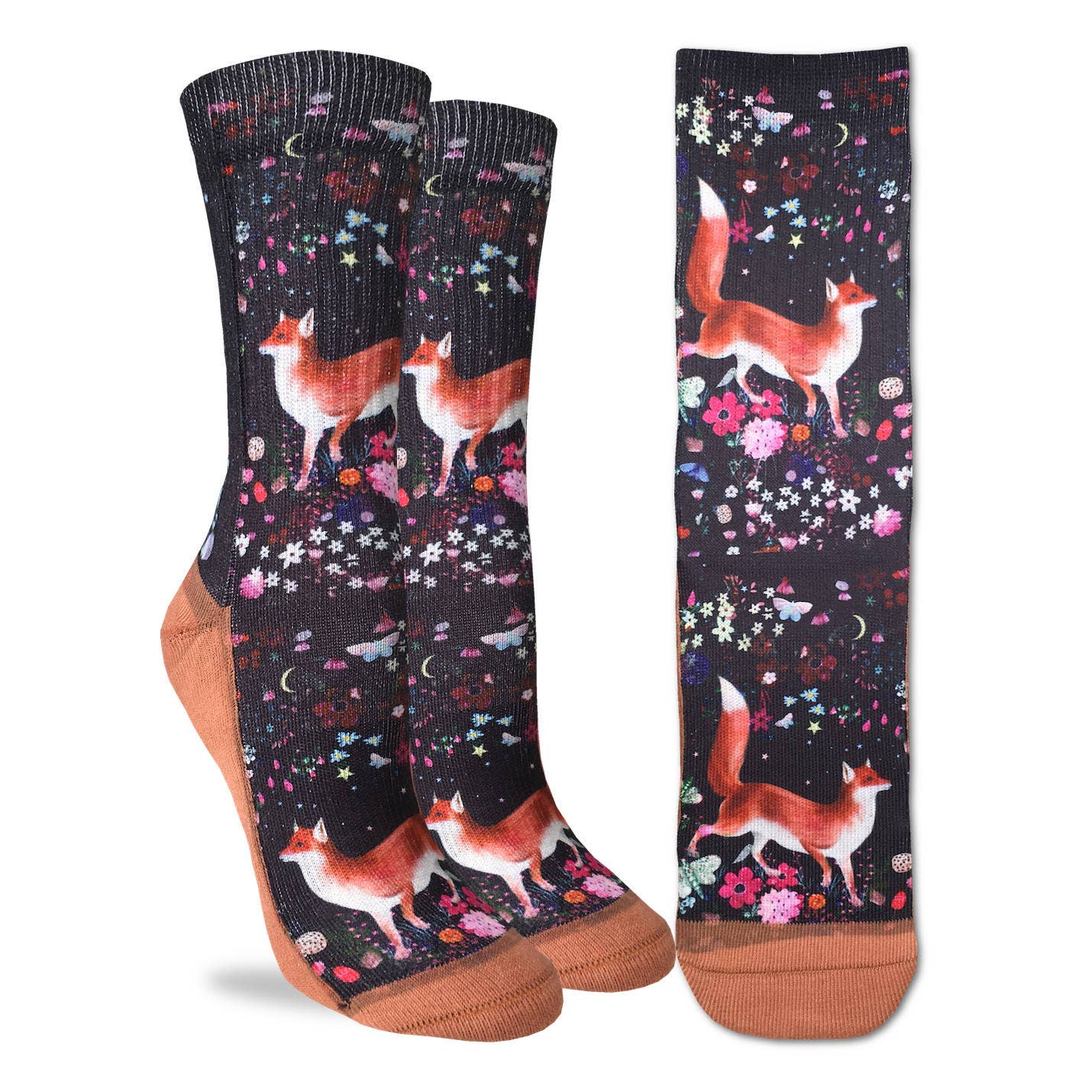 Good Luck Sock - Wholesale Socks - Women's - Women's Floral Fox Socks