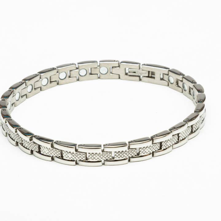 Thin Stainless Steel Braided Magnetic Bracelet for wholesale by Magnehealth