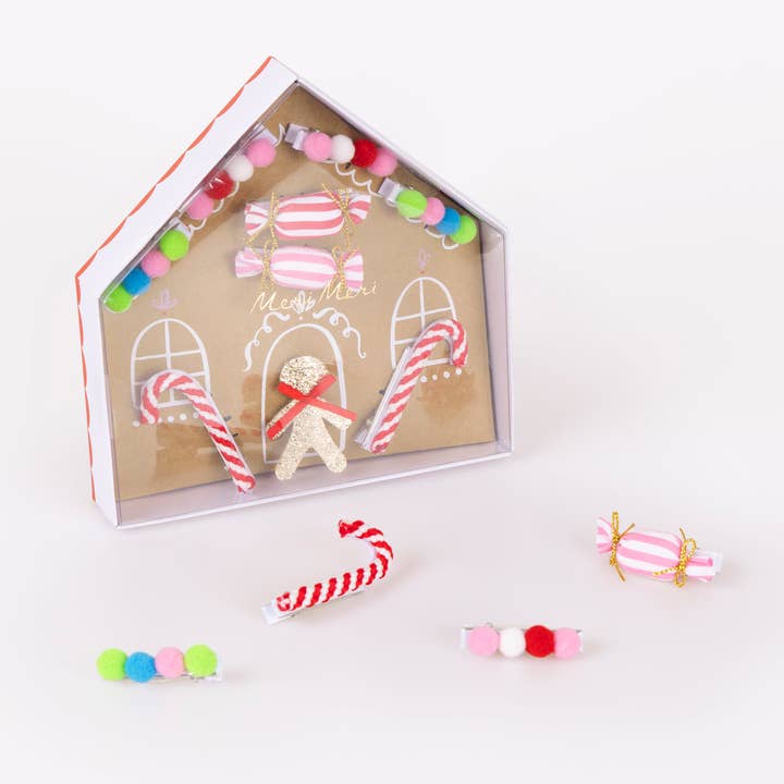 Gingerbread House Hair Clips for wholesale by Meri Meri