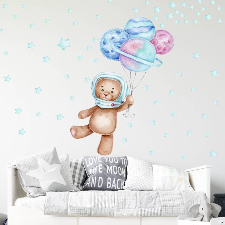 Bear astronaut V304 wall sticker for wholesale by WANDKIND