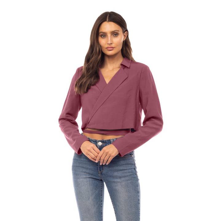 Blazer envolvente recortado por atacado de Naked Zebra Rack