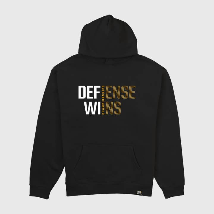 Defense Wins Championships Midweight Hoodie for wholesale by Iron+Steel Hockey