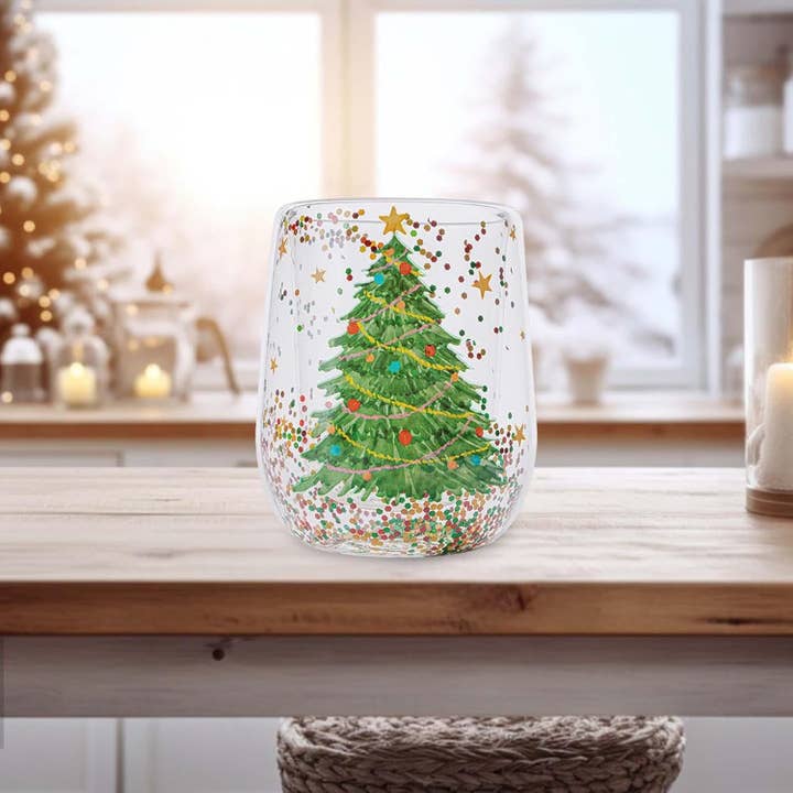 giftland - Wholesale Coffee Mug - Christmas Tree Glass Cup 380ml