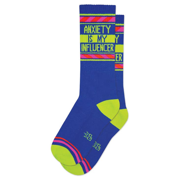 Gumball Poodle - Wholesale Socks - Unisex - Anxiety is My Influencer Gym Crew Socks