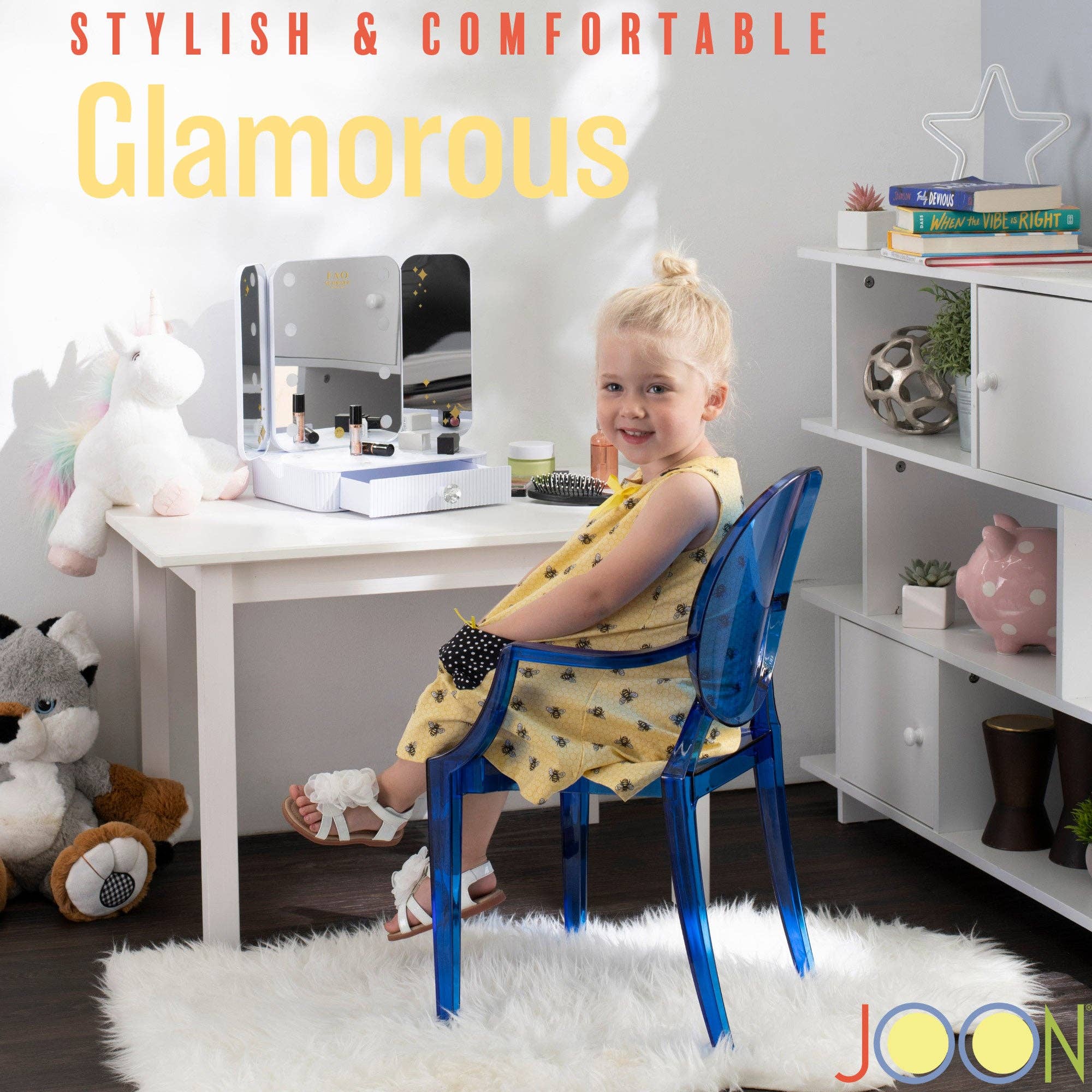 ShopBobbys - Wholesale Chair - Kids - JOON 2 Pack Kids Ghost Chairs with Armrest, 25x13x14.5 Inches, Transparent15