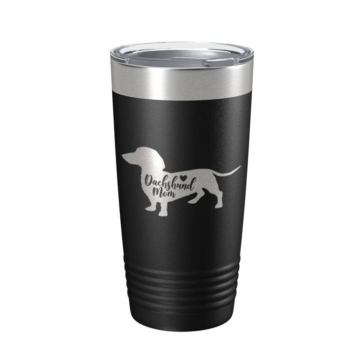 Dachshund Mom Tumbler Dog Travel Mug Gift Insulated Laser Engraved Coffee Cup 20 oz for wholesale by CarveBright