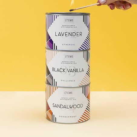 BLACK VANILLA / OUTDOOR Scented soy candle for wholesale by Items Design Ltd