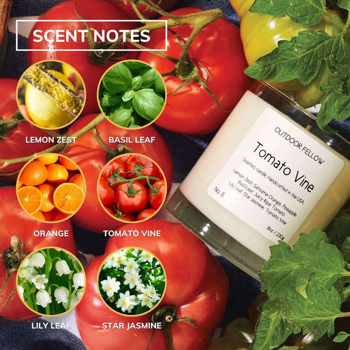 Outdoor Fellow - Wholesale Jar/Filled Candle - Tomato Vine Scented Candle