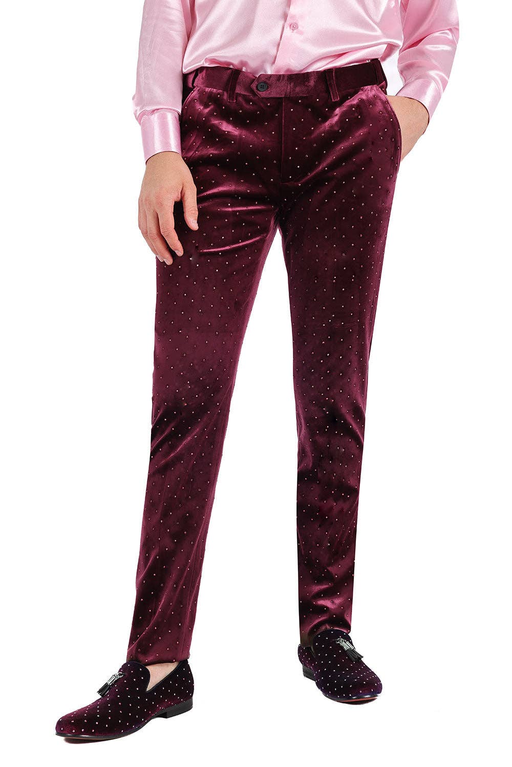 BARABAS - Vente Pantalon de costume – homme - Pantalon chino cintré en velours à strass pour hommes 2CP302014