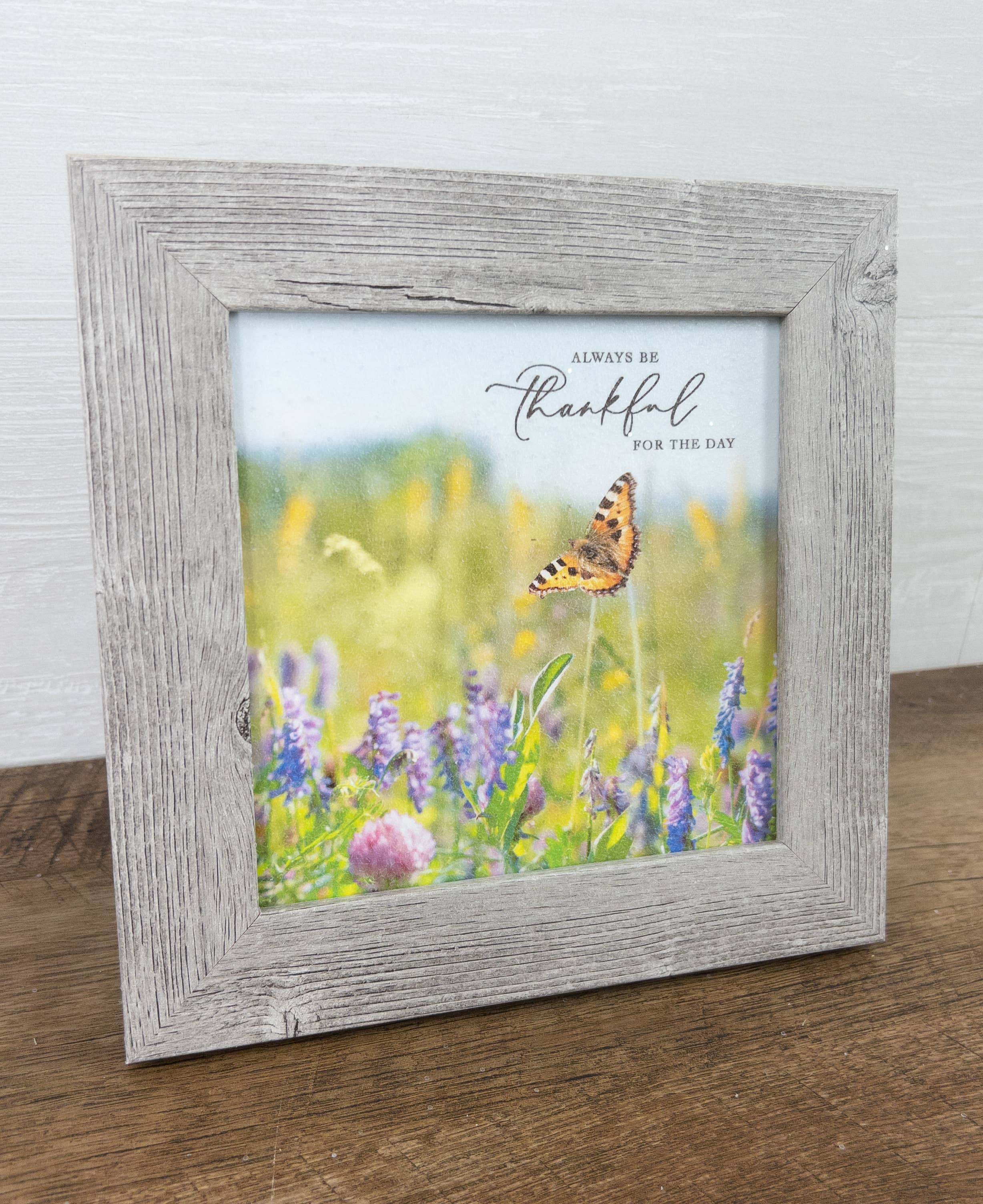 Summer Snow Art - Wholesale Sign - Always Be Thankful Butterflies Art Sign Picture Spring2