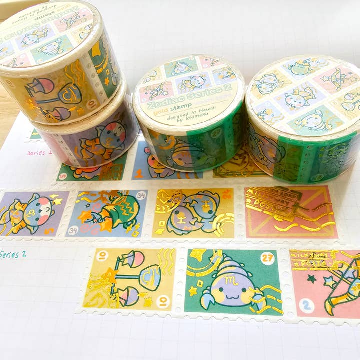 Lokimeku – Engroshandel Washitape – Zodiac Series 1 & 2 | GULDSTEMPEL WASHI TAPE1
