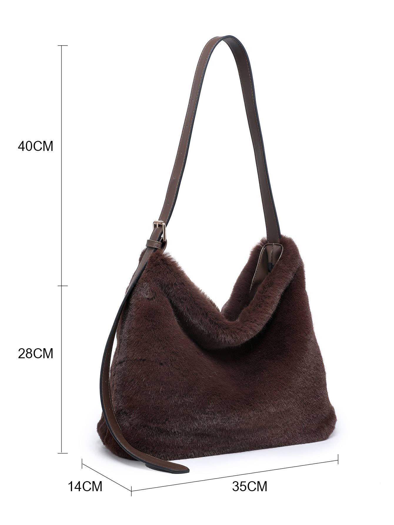 Papaya Fashion Ltd – wholesale Shoulder bag – women's – B25002-Faux Fur Top Zip Closure Shoulder Bag11