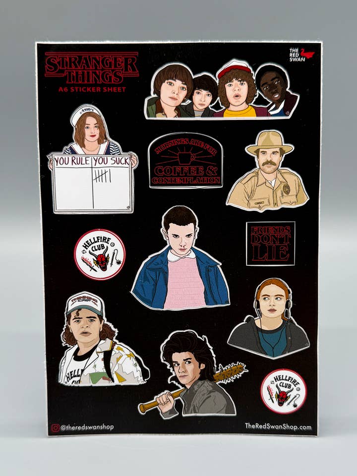 Folha Autocolante - Stranger Things por atacado de The Red Swan Shop