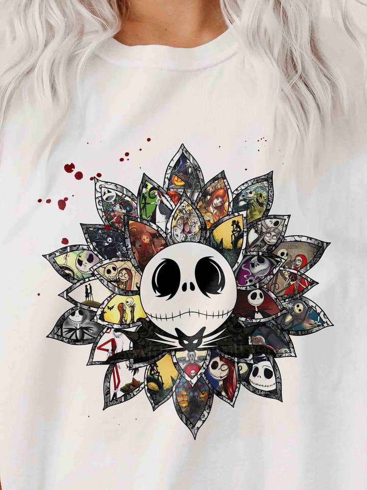 Jack Skellington Sunflower Shirt, Nightmare Halloween Shirt for wholesale by iBuyCanvas