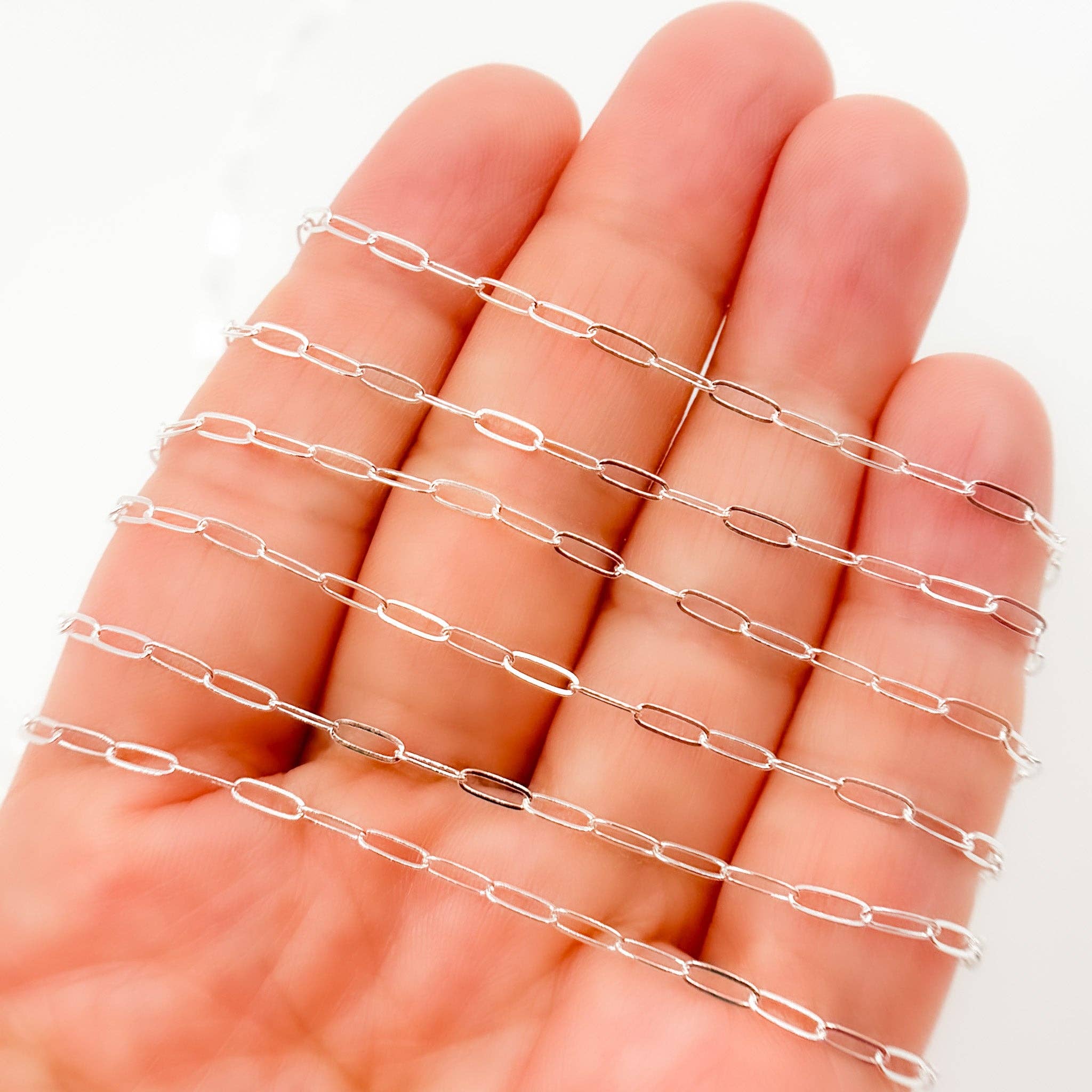 Tresor Jewelry Inc. - Wholesale Link & Chain Necklace - 1606FSS. Sterling Silver Flat Paperclip Chain2