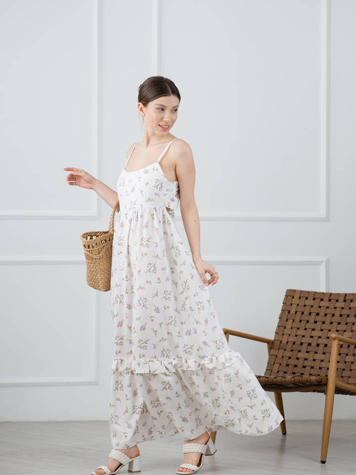 Vestido veraniego crudo para anudar en la espalda para venta al por mayor de Azuri