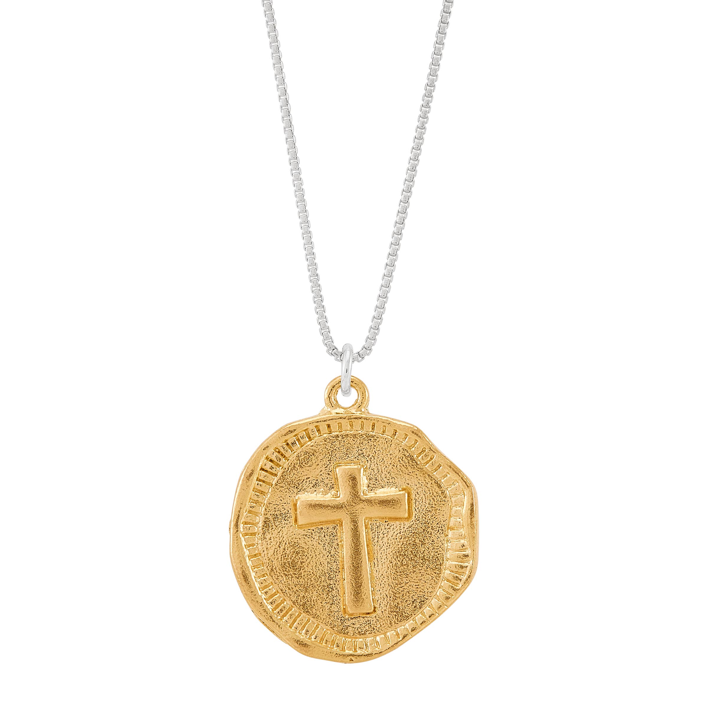 Two Tone Silpada 'Divinity' Silver 14K Gold-Plating Cross Pendant for wholesale on Faire