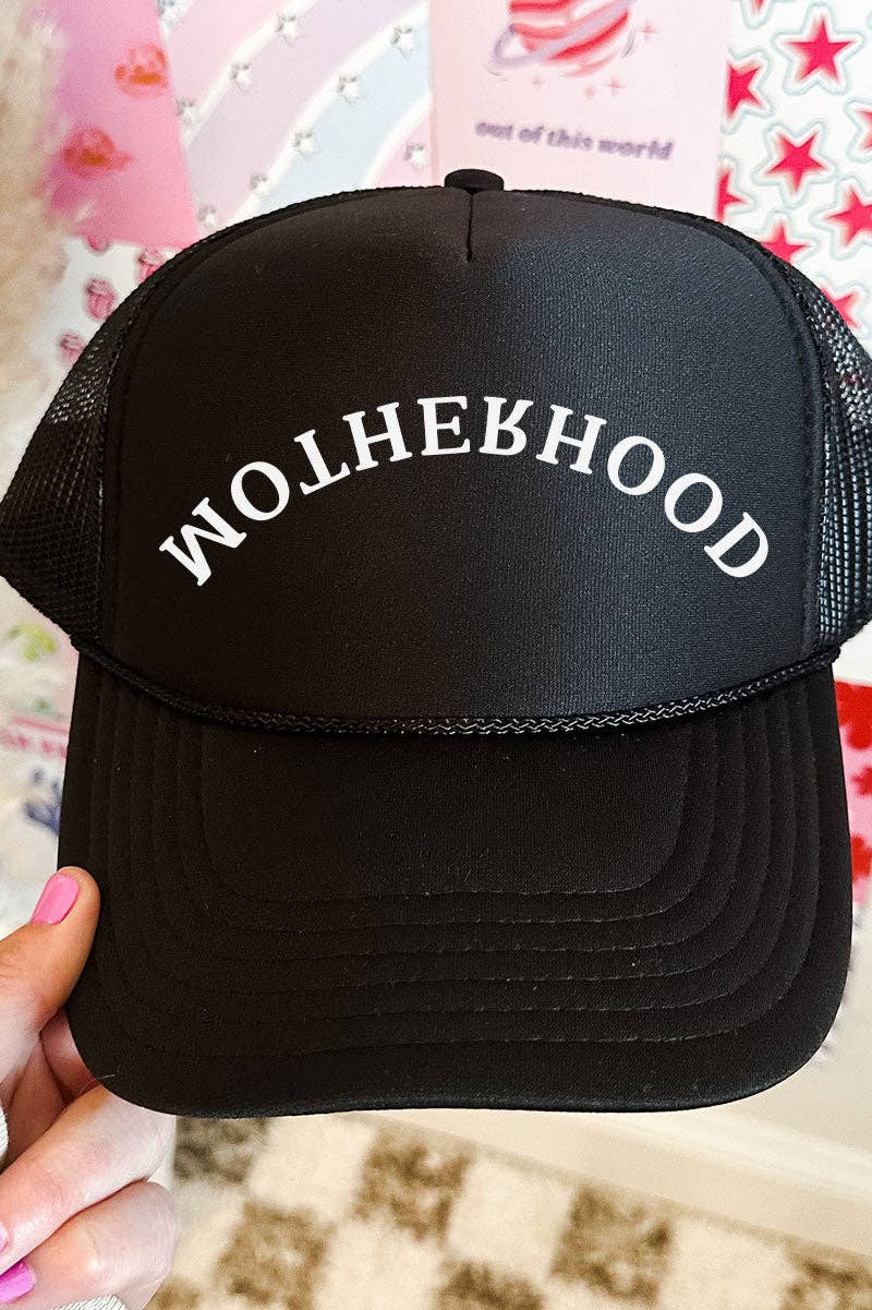 Wholesale Accessory Market - Wholesale Trucker Hat - Women's - Upside Down Motherhood Otto Black Foam Front Trucker Hat