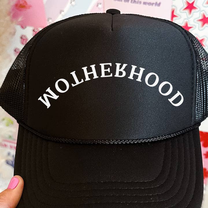 Wholesale Accessory Market - Wholesale Trucker Hat - Women's - Upside Down Motherhood Otto Black Foam Front Trucker Hat0