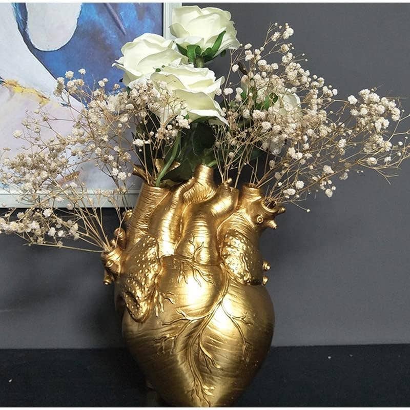 Magnifique Hearts - Wholesale Vase - Heart-Shaped Resin Flower Vases, Stunning Decorative 6.5X4.53