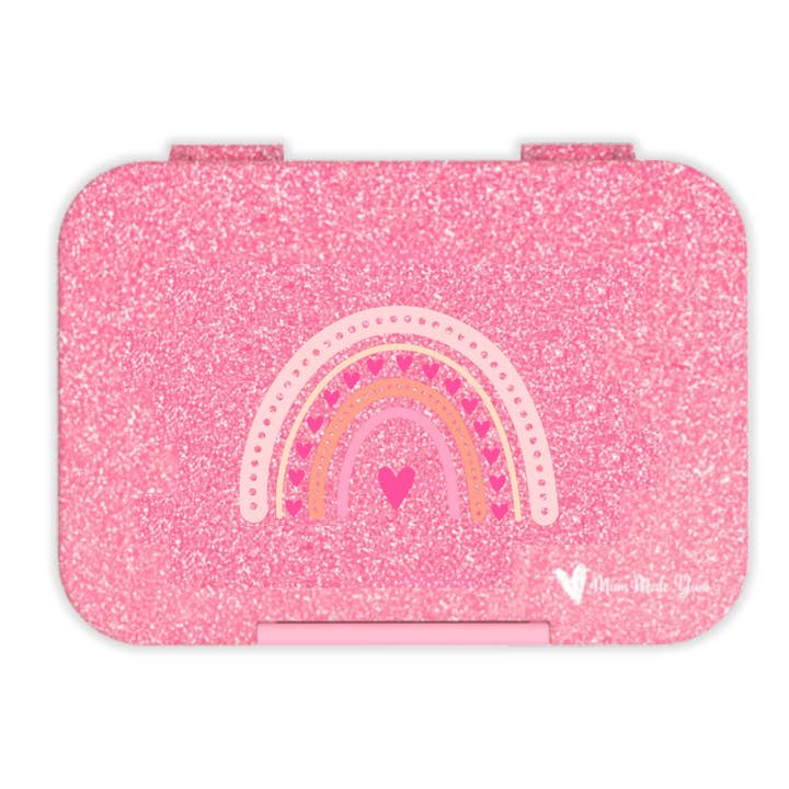 Bento Lunchbox (Medium) - Sparkle Pink Rainbow Love for wholesale by Mum Made Yum