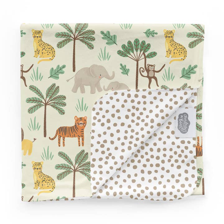 Swaddle Blanket | Jungle Safari for wholesale by Audrey & Bear