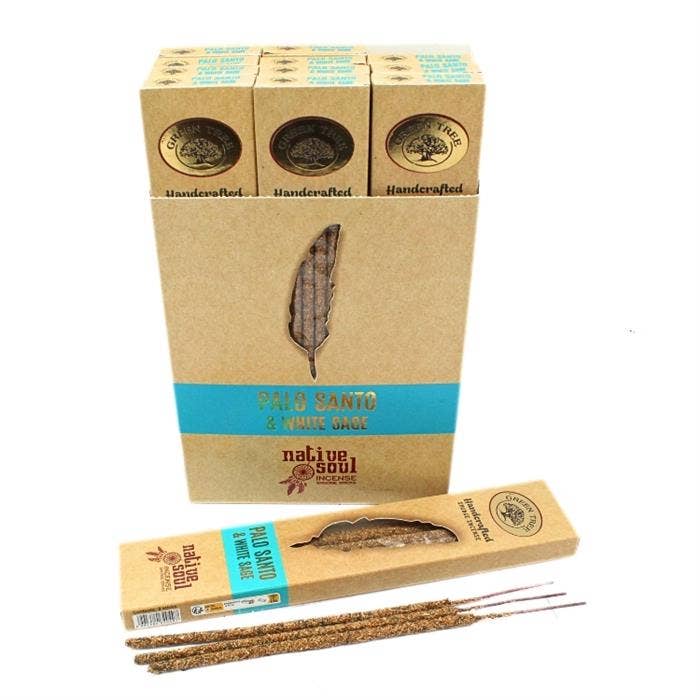 Green Tree – Engroshandel Røgelse – Smudge Incense Native Soul Palo Santo & hvid salvie 15 gram