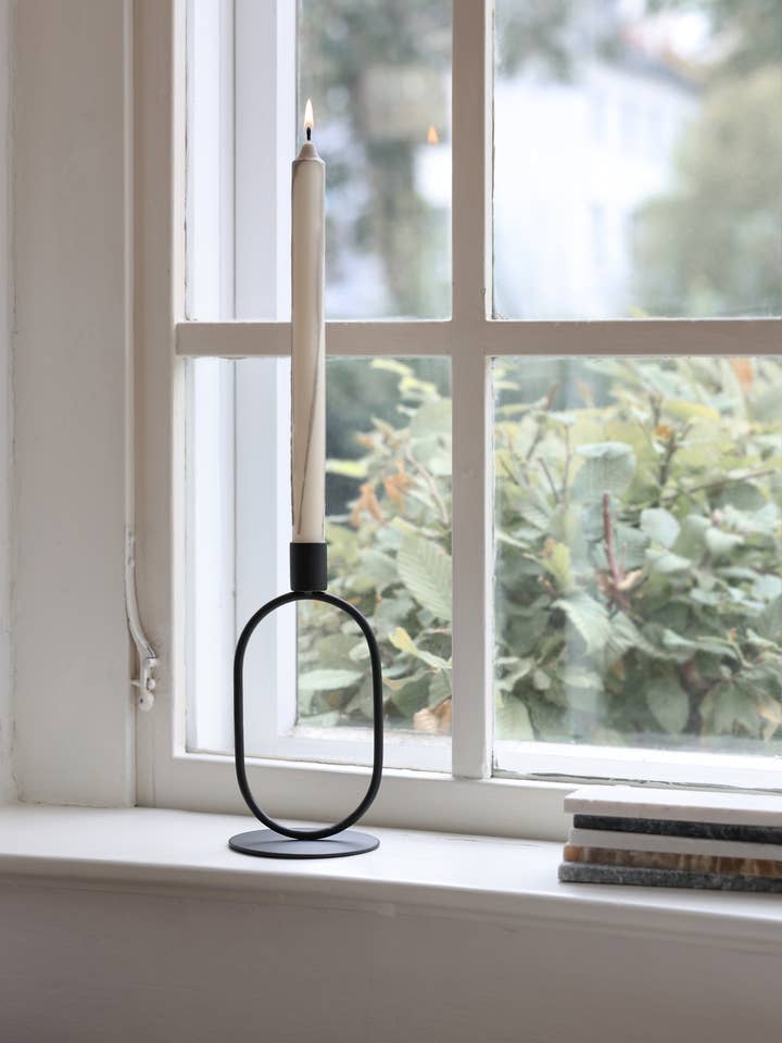 Bougeoir Ovale Éternel Noir Mat pour la vente par SUNNY HOME