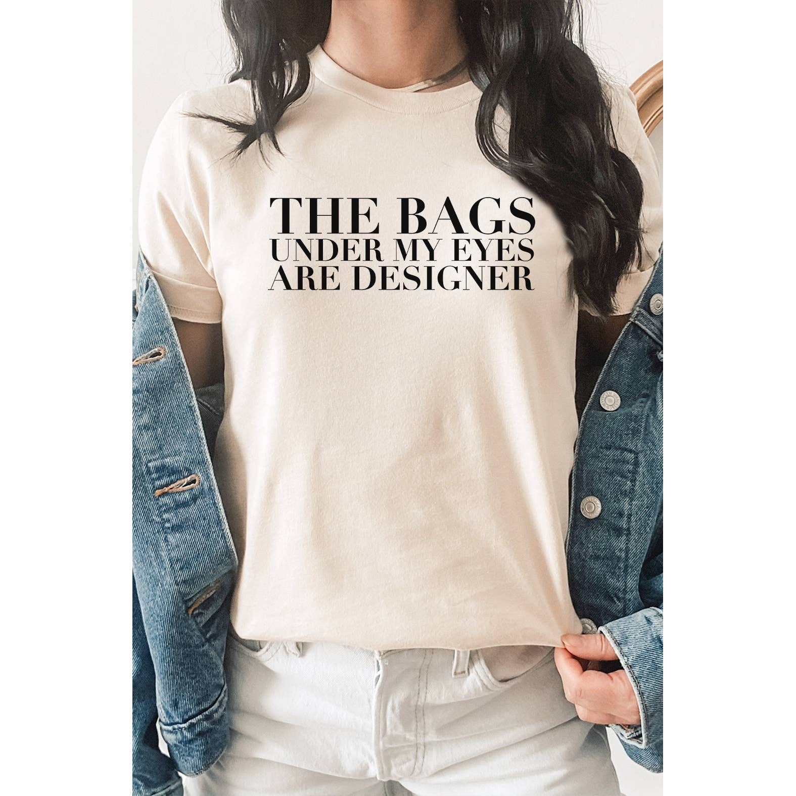 Kissed Apparel - Wholesale Screen Printed T-Shirt - Women's - The Bags Under My Eyes Are Designer Graphic Tee3