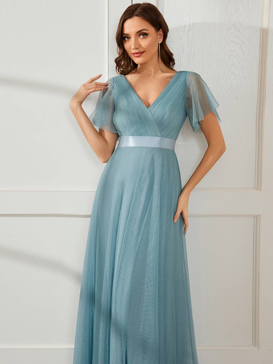 Ever-Pretty - Vente Robe de soirée – femme - Robe de demoiselle d'honneur trapèze à col en V51