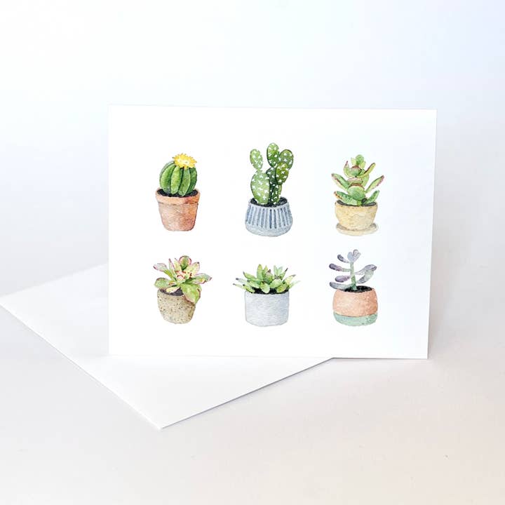Succulent Greeting Card for wholesale by Kathryn Voss Design