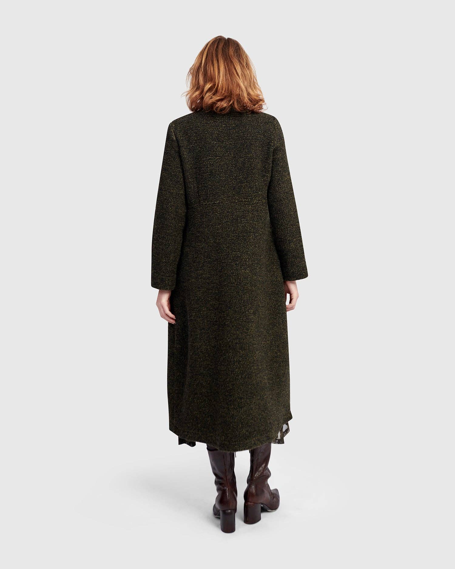 Urban Tash Long Coat, Khaki for wholesale on Faire4
