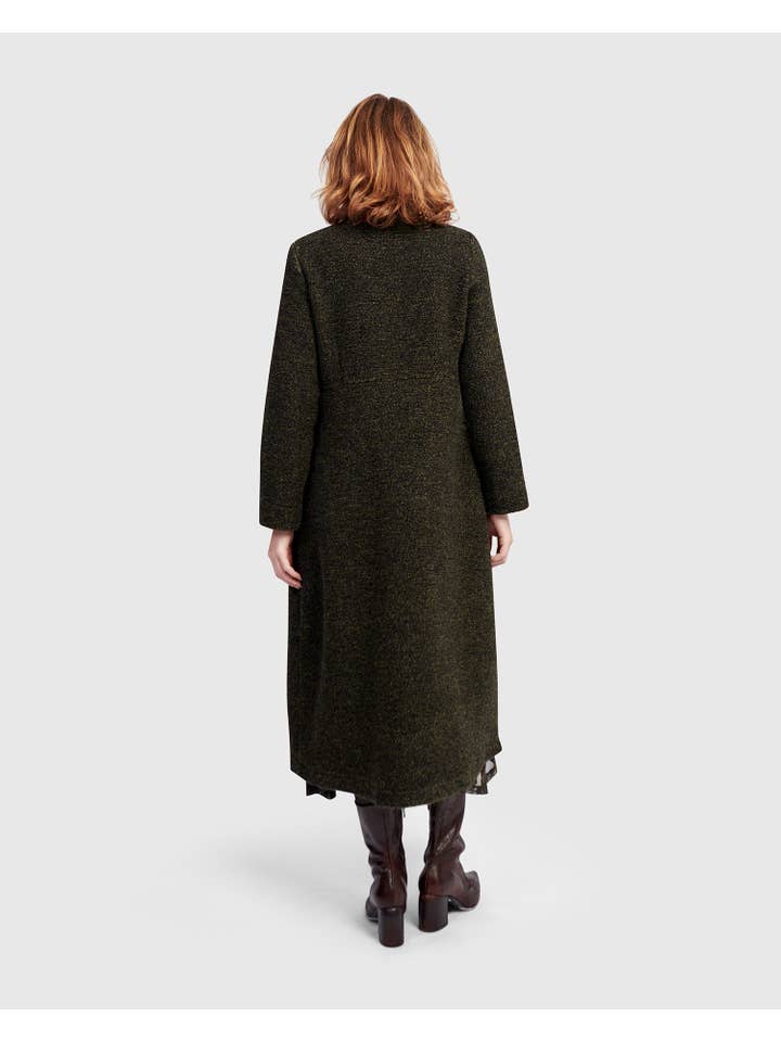 Urban Tash Long Coat, Khaki for wholesale on Faire4